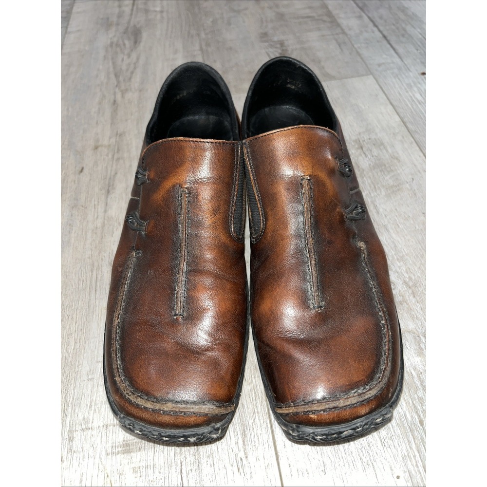 Rieker Antistress Women's Shoes Brown Black Slip On Leather Loafers Sz 10US 41U